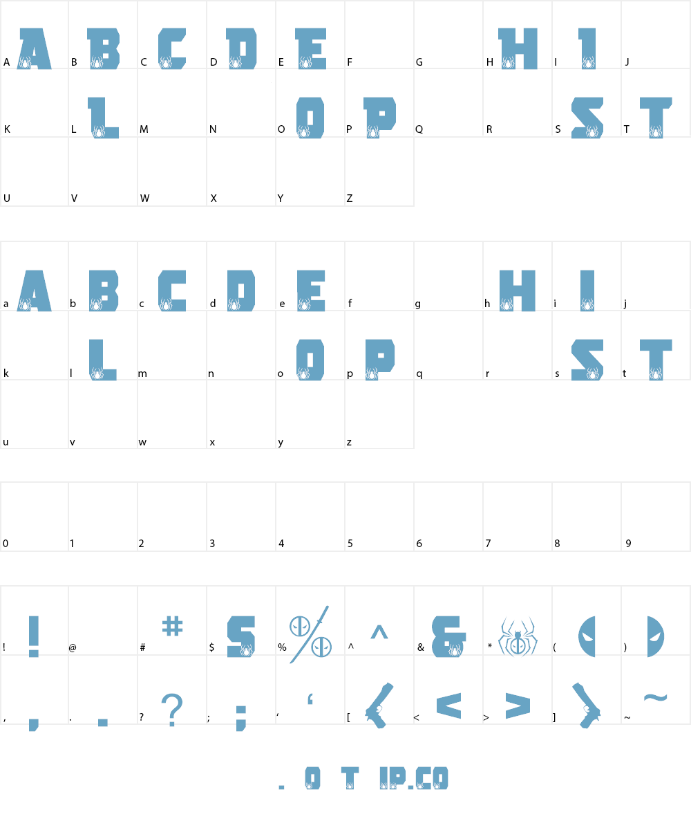 THE DESPICABLE DEADPOOL Font Character